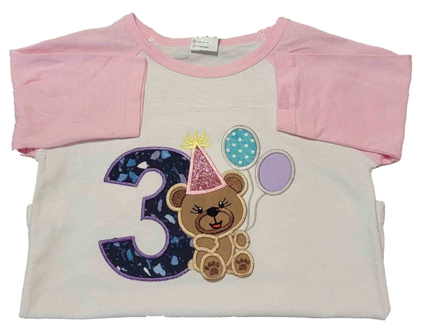 Kids Bear Birthday Shirt | Applique | Embroidery image 0
