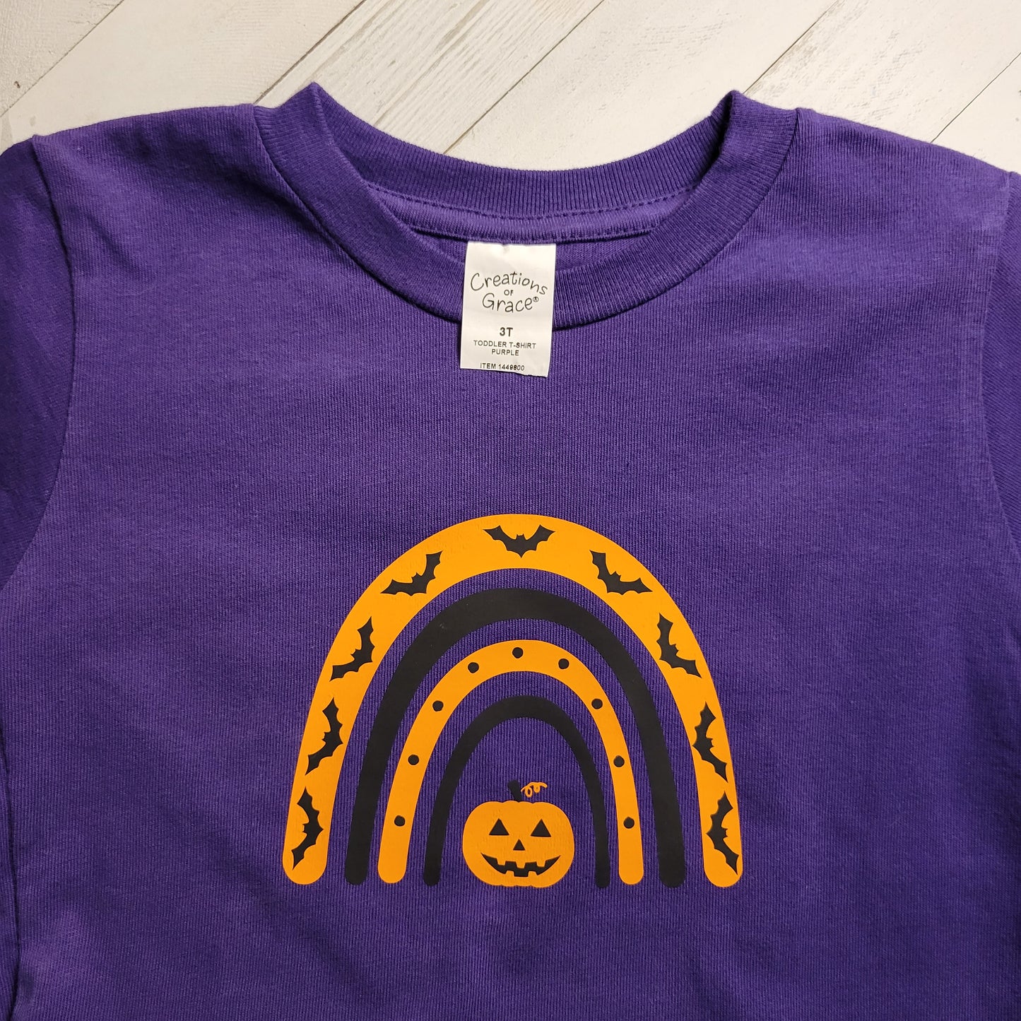 Halloween Toddler T Shirt | Pumpkin and Bats | Optional Name image 6