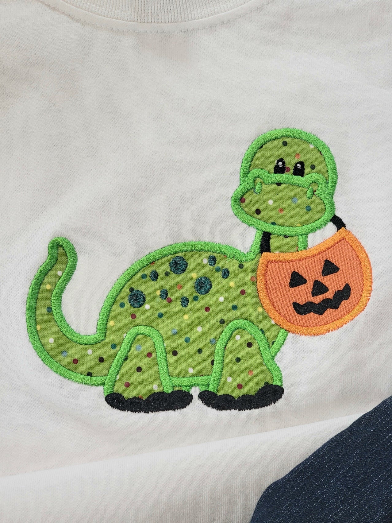 Halloween Dinosaur T-Shit | Girl and Boy Available | Embroidery | Applique image 3