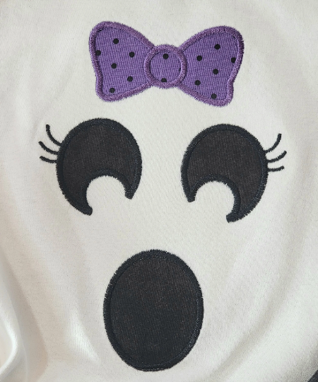 Girl's Ghost T-shirt | Halloween Shirt | Fall Shirt | Applique | Embroidery | image 1