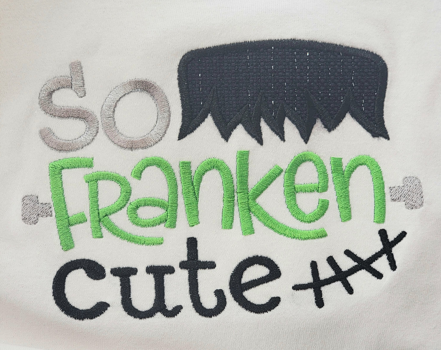 Kids Halloween Tee Shirt | So Franken Cute | Frankenstein | Applique image 1