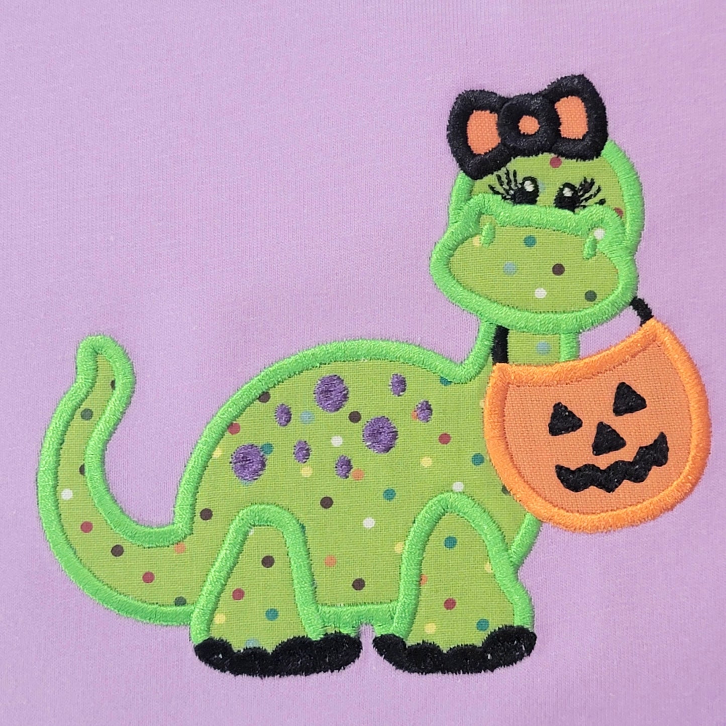 Halloween Dinosaur T-Shit | Girl and Boy Available | Embroidery | Applique image 2