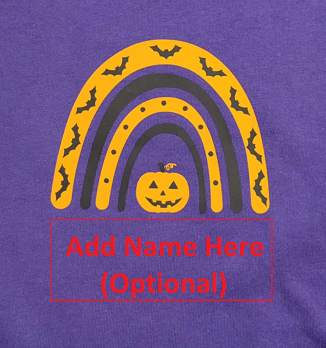 Halloween Toddler T Shirt | Pumpkin and Bats | Optional Name image 1