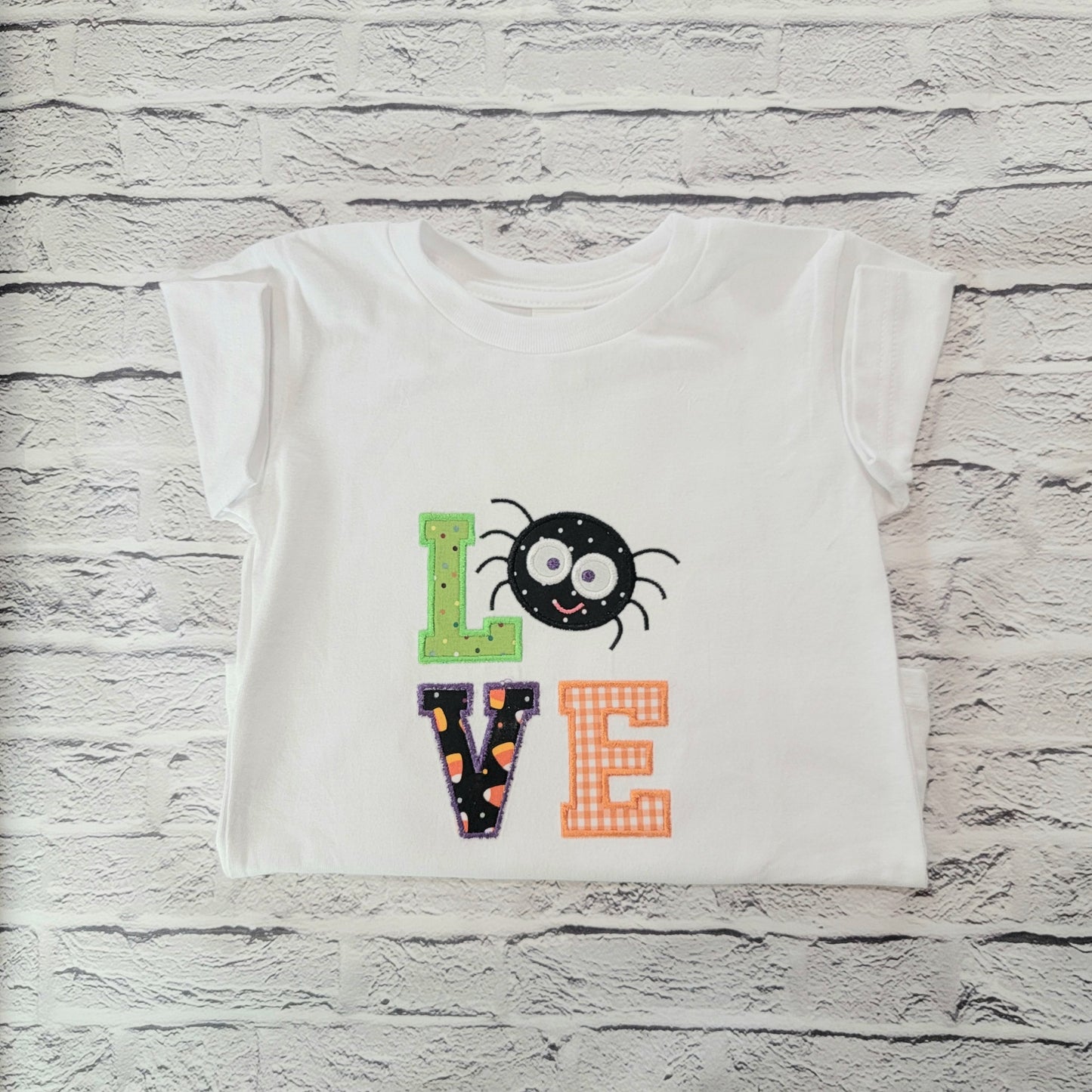 Kids Halloween Tee Shirt | Love Spider | Applique | Personalize image 2