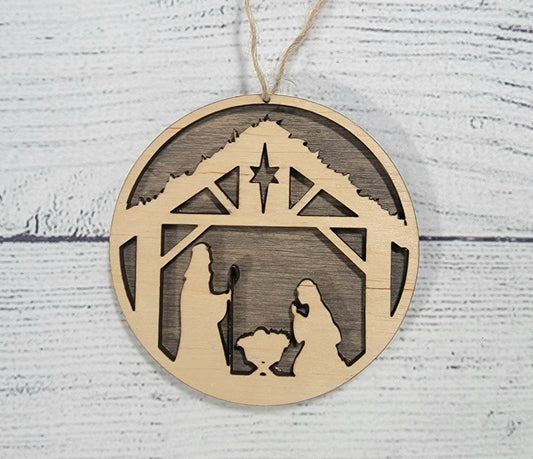 Nativity Wood Ornament | Jesus | Lord | Christmas | Laser cut | Handmade image 0