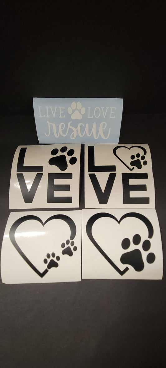 Love Pawprint Vinyl Decal Sticker for Car, Laptop, Yeti Cups, Hydro Flasks, Tumb image 0