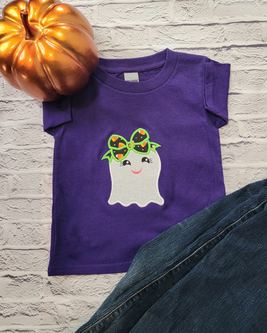 Halloween Toddler T Shirt | Girl Ghost | Applique image 0