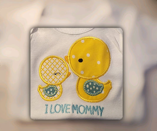 Mommy and Baby Duck | Applique| Embroidery | Custom | Toddler | Infant image 0