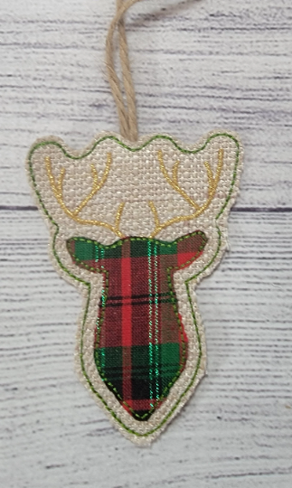 Rustic Christmas Ornaments | Farmhouse | Burlap | Embrodiery | Applique image 3