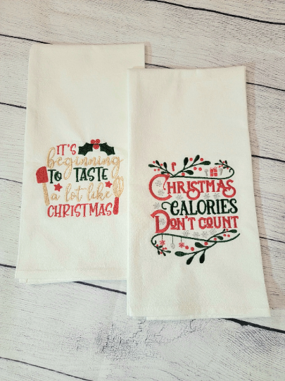 Christmas Flour Sack Kitchen Tea Towels | Dish Towels | Organic image 0