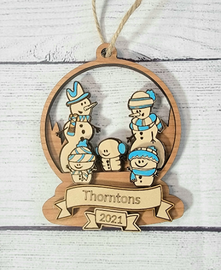 Snowman Family Ornament | Christmas | Winter image 0