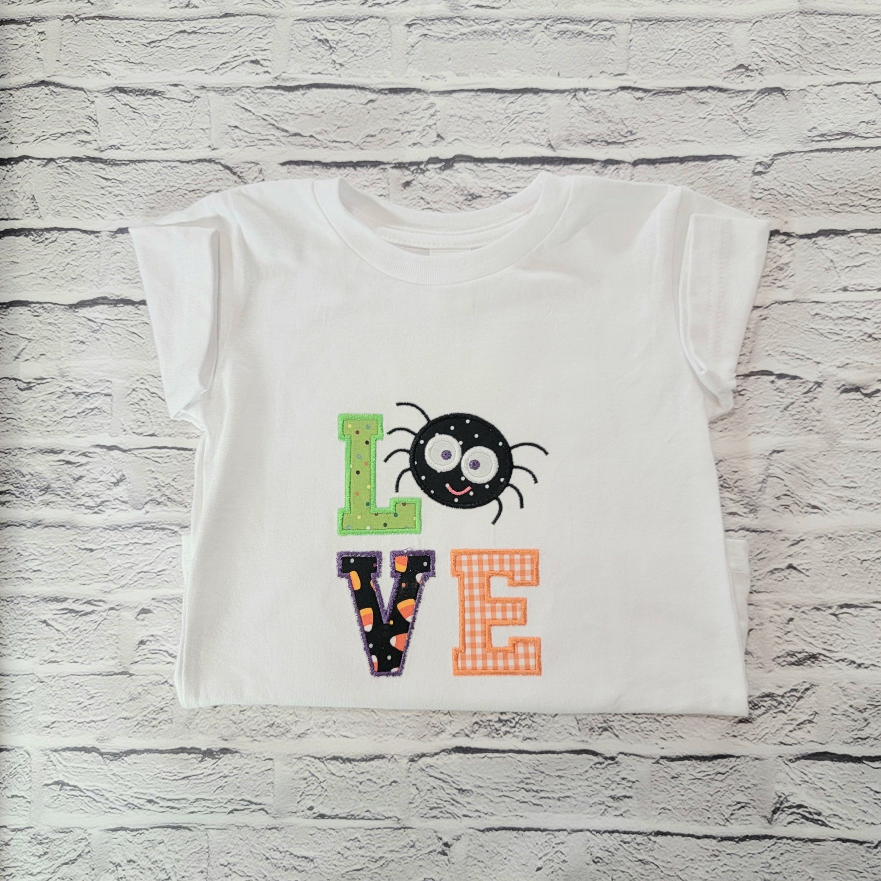 Kids Halloween Tee Shirt | Love Spider | Applique | Personalize image 2