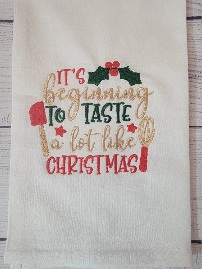 Christmas Flour Sack Kitchen Tea Towels | Dish Towels | Organic image 1