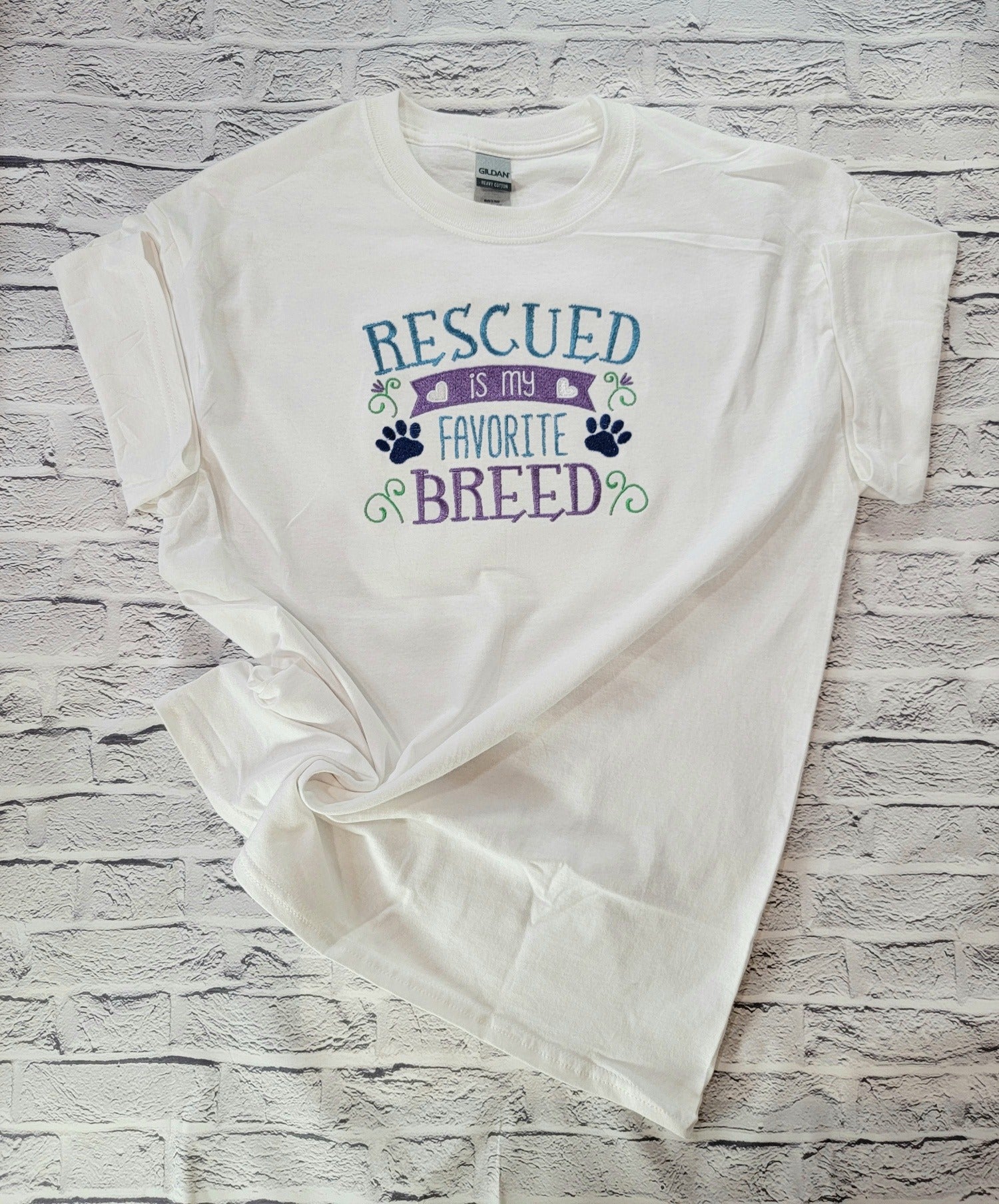 Rescued is my favorite breed T-Shirt | Dogs an Cats | Paws Collection image 0